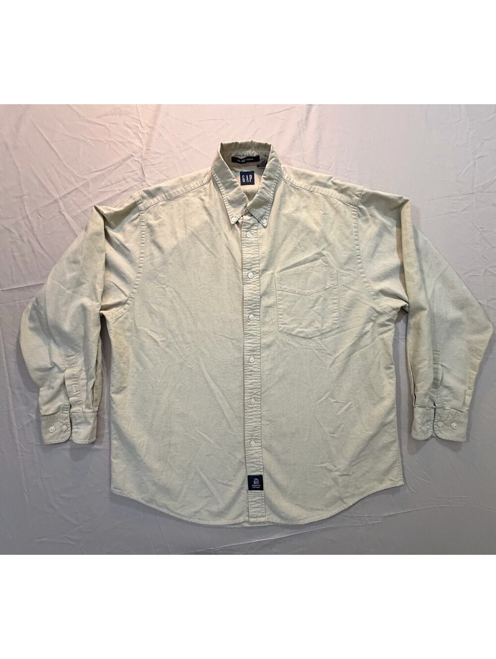 Vintage GAP The Big Oxford Shirt Mens M Yellow Oversized Cotton 90s
